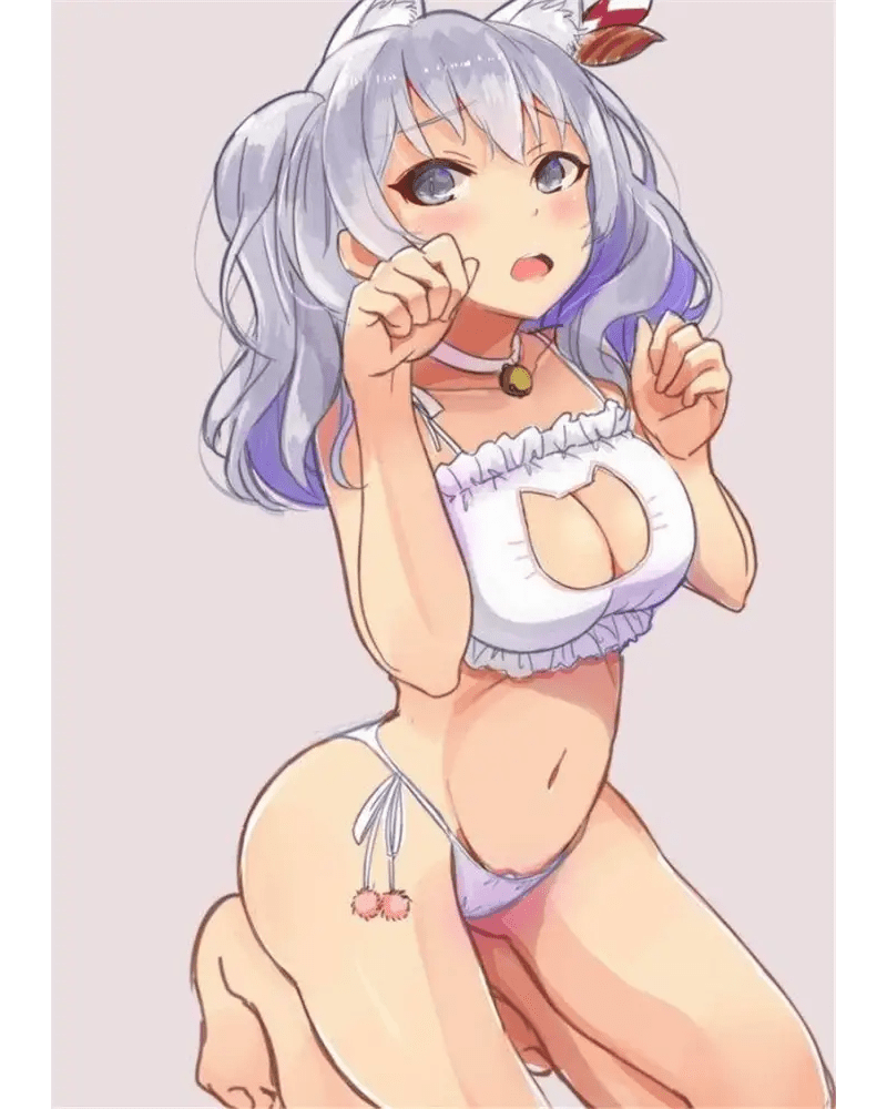 Cute Neko Cat Inspired Lingerie Set with Bikini Bottoms and Accessories - Cosparty