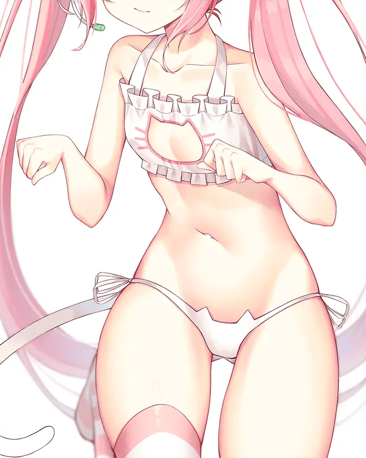 Cute Neko Cat Inspired Lingerie Set with Bikini Bottoms and Accessories - Cosparty