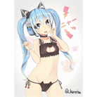 Cute Neko Cat Inspired Lingerie Set with Bikini Bottoms and Accessories - Cosparty