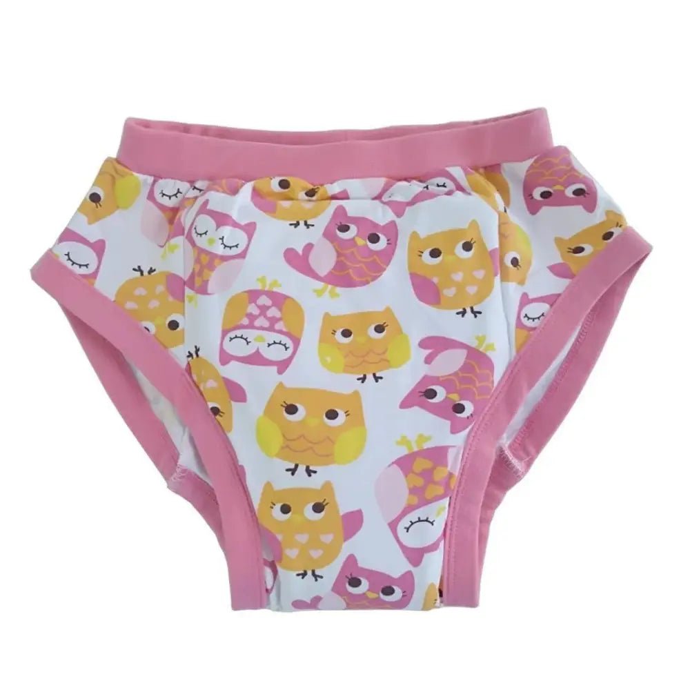 Cute Owl Pattern Adult Baby Training Pants with Pink Trim - Cosparty