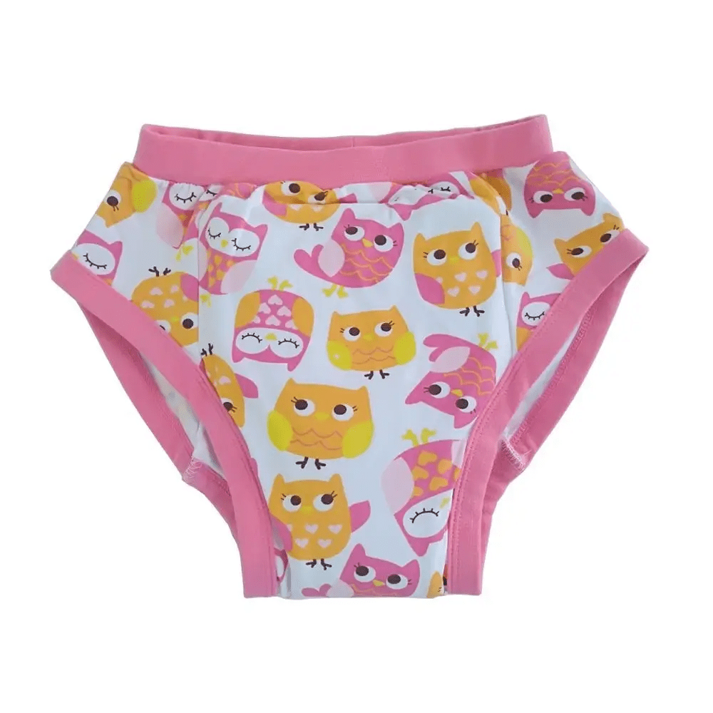 Cute Owl Pattern Adult Baby Training Pants with Pink Trim - Cosparty
