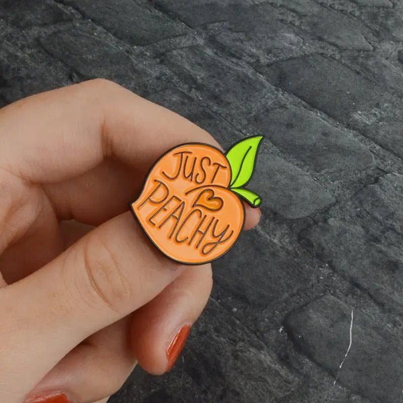 Cute Peach Enamel Pin for Cosparty Enthusiasts - Cosparty