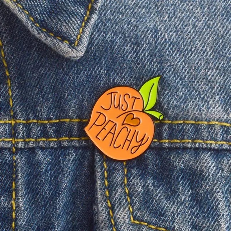 Cute Peach Enamel Pin for Cosparty Enthusiasts - Cosparty