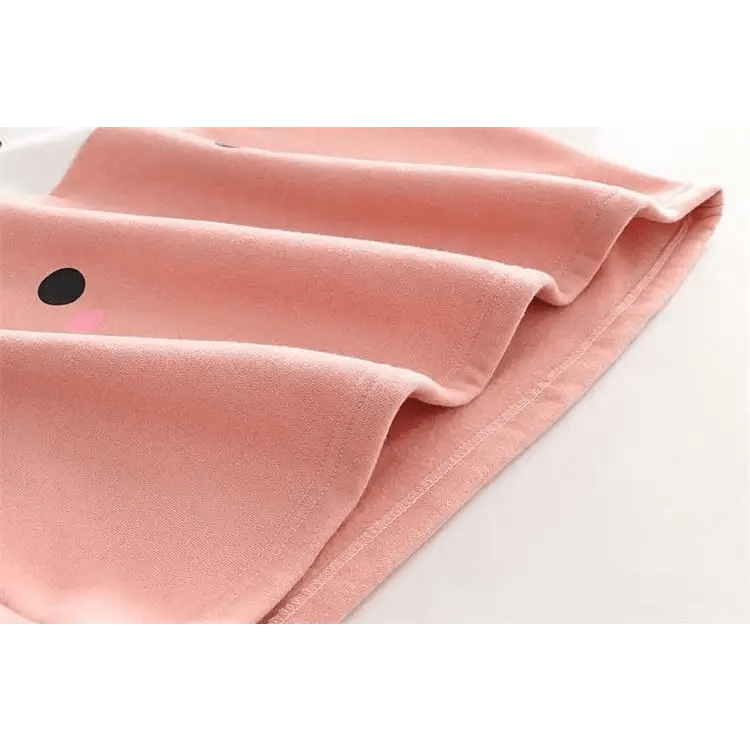 Cute Pink and White Baby Bun Hoodie with Bunny Ears - Cosparty