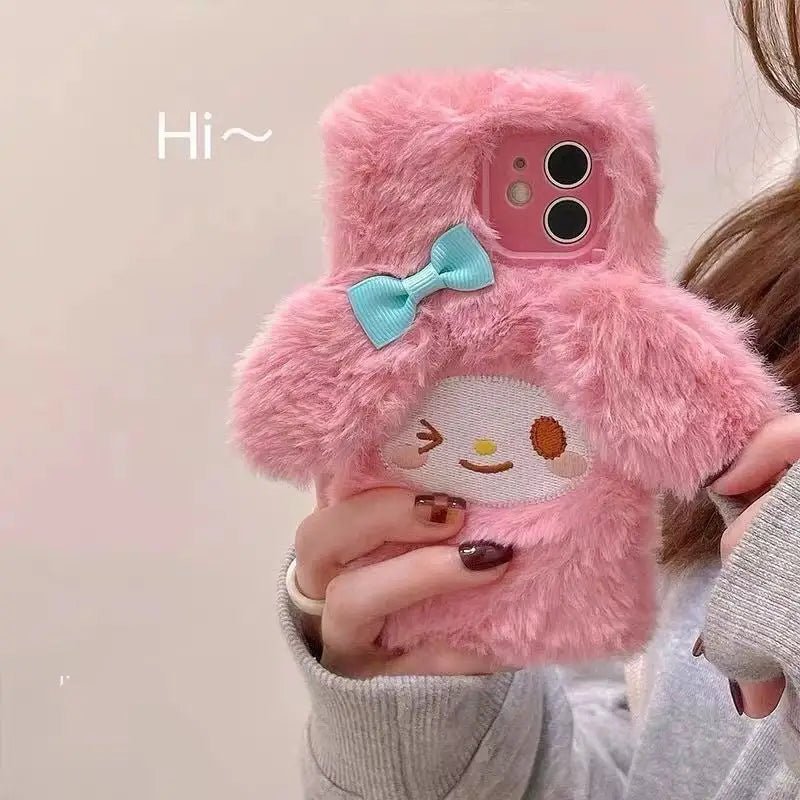 Cute Pink Fuzzy Baby Bunny iPhone Case for Kawaii Lovers - Cosparty