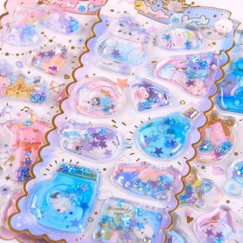 Cute Puffy Glitter Stickers for Kawaii Lovers in New Condition - Cosparty