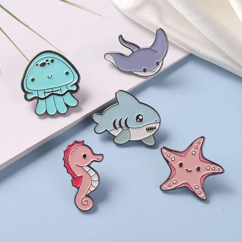 Cute Sea Animal Lapel Pins for Aquatic Lovers - Cosparty