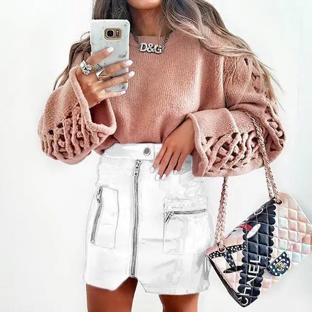 Cute Vinyl Latex Wet - Look Miniskirt for Fashion Vixens - Cosparty