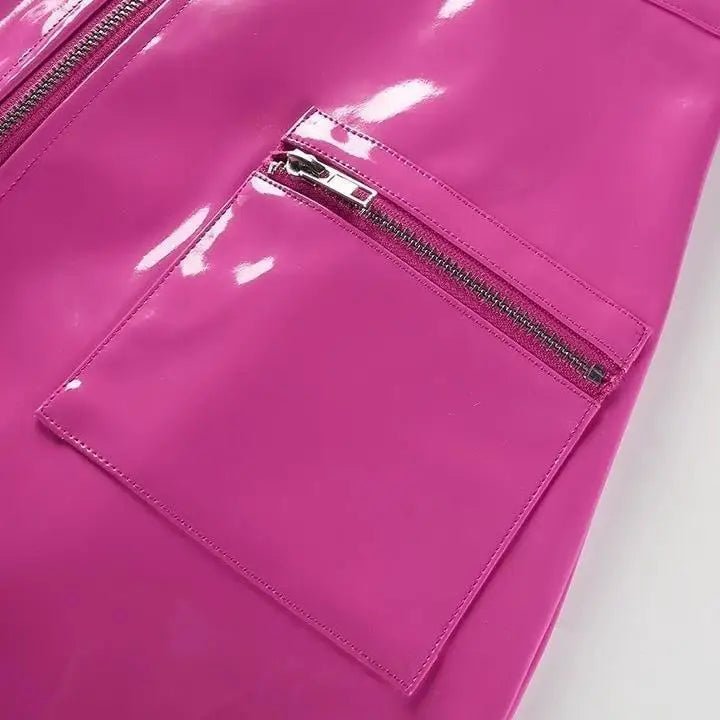 Cute Vinyl Latex Wet - Look Miniskirt for Fashion Vixens - Cosparty