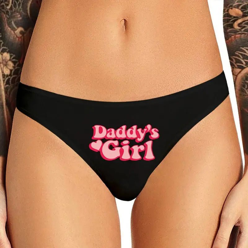 Daddy's Girl Basic Thongs in Seductive Black and Innocent White - Cosparty