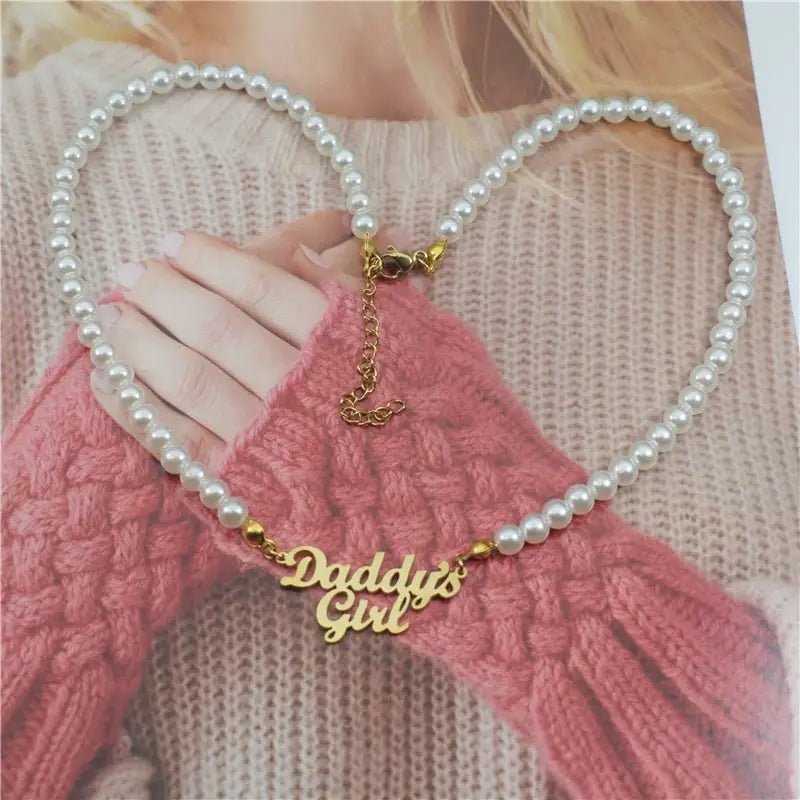 Daddy's Girl Pearl Necklace for Discreet Everyday Love - Cosparty