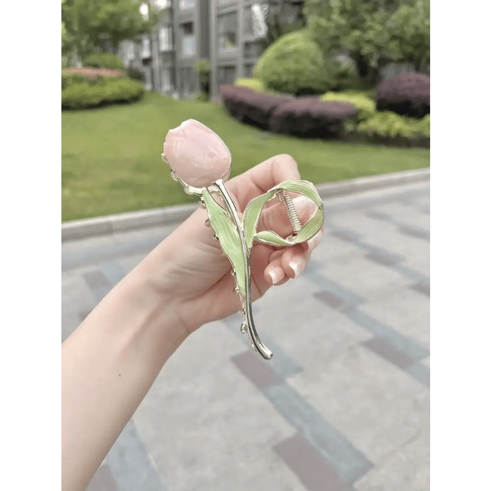 Dainty Floral Ceramic Hair Claw Clip for a Unique Style - Cosparty