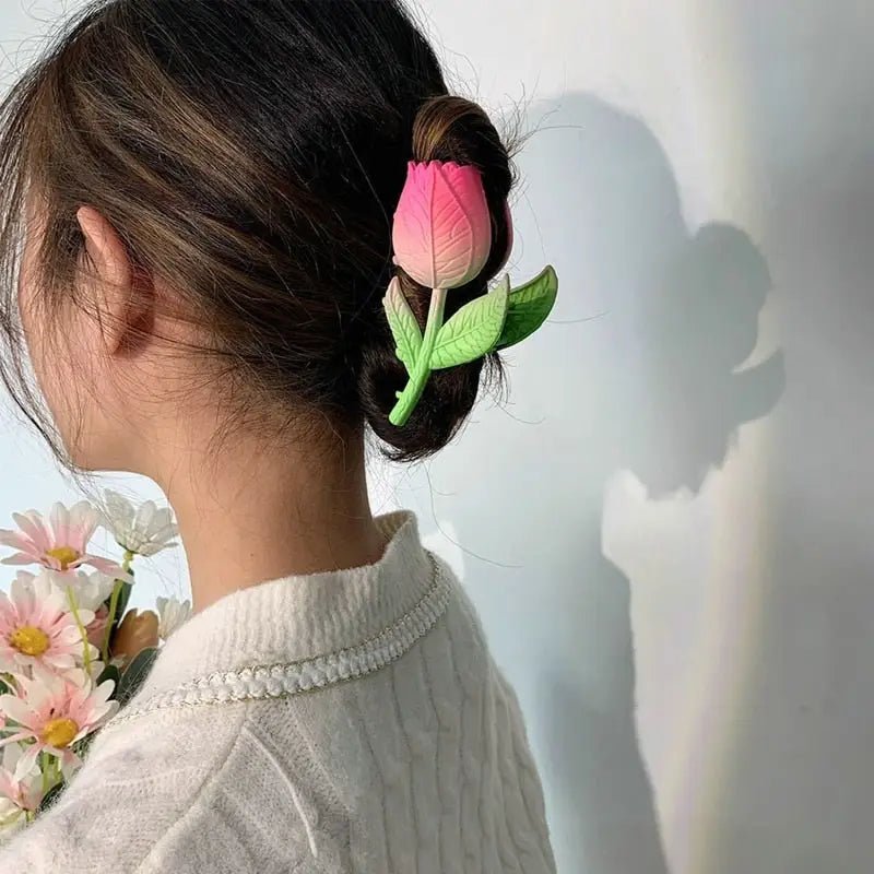 Dainty Floral Ceramic Hair Claw Clip for a Unique Style - Cosparty