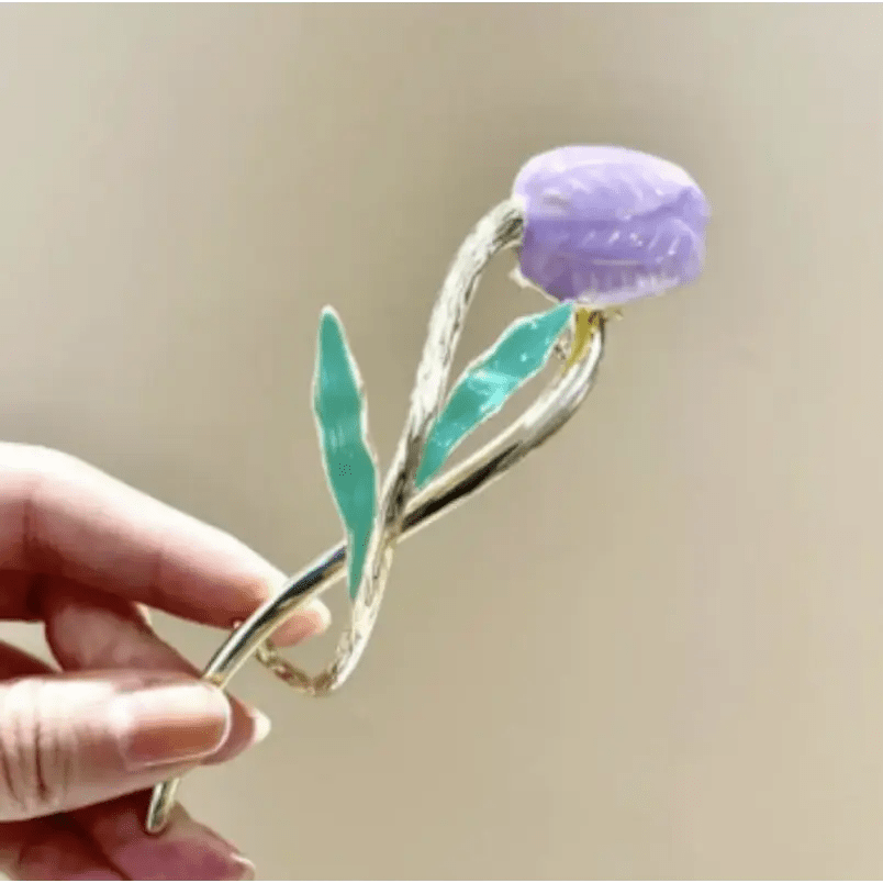 Dainty Floral Ceramic Hair Claw Clip for a Unique Style - Cosparty