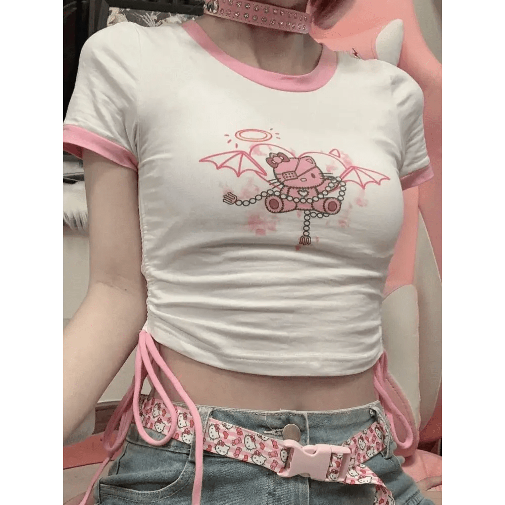 Devil Kitty Crop Top for Your Pastel Goth Wardrobe - Cosparty