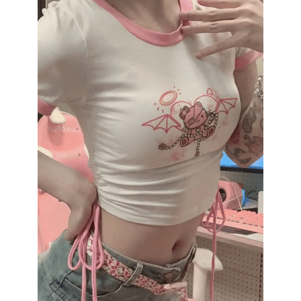 Devil Kitty Crop Top for Your Pastel Goth Wardrobe - Cosparty