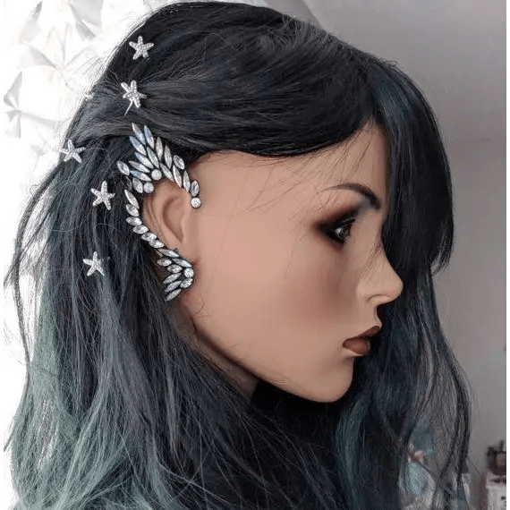 Diamond Rhinestone Elf Ear Clip - On Ear Cuff for Cosplay and Everyday Wear - Cosparty