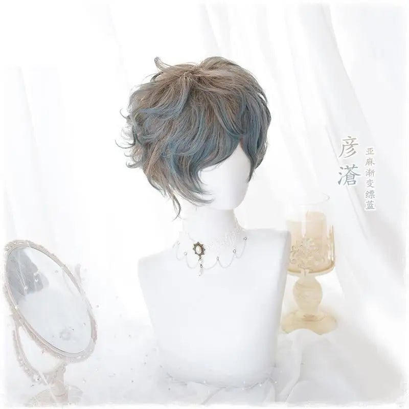 Dirty Blond Short Hair Lolita Wig with Androgynous Flair - Cosparty