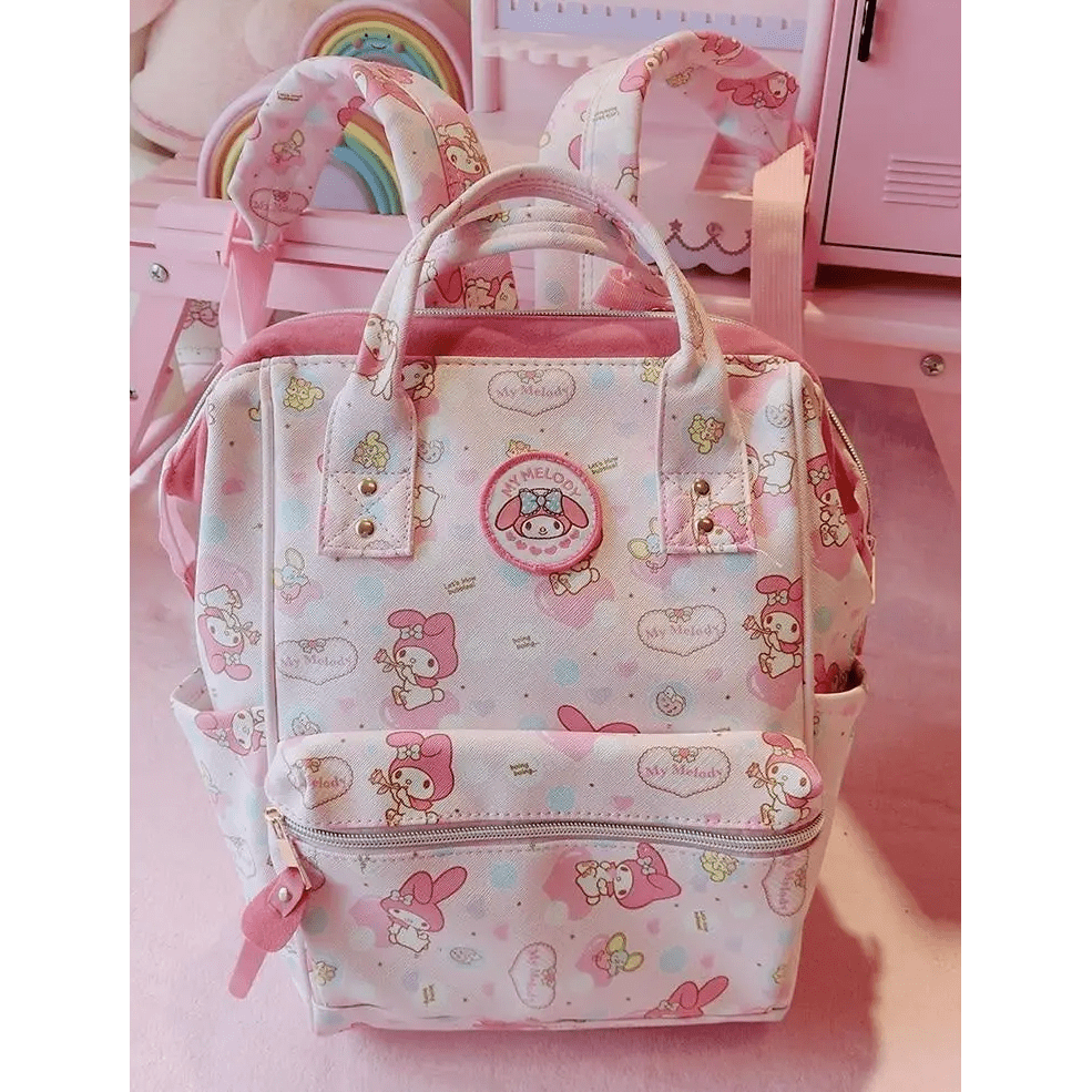 Durable Pink Bunny Backpack for Kawaii Collection Products Melody - Rucksack - Cosparty