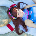 D.Va Overwatch One Piece Swimsuit with Built - in Bra Liner - Cosparty