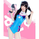 D.Va Overwatch One Piece Swimsuit with Built - in Bra Liner - Cosparty