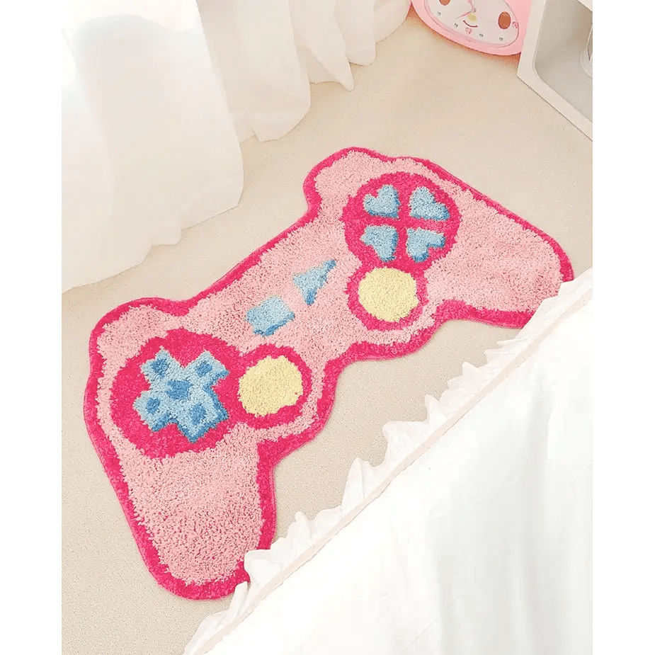 eGirl Gaming Area Rug with Gameboy Design in Pastel Colors - Cosparty