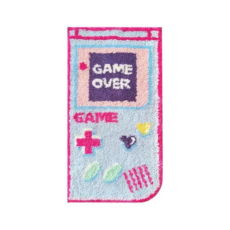 eGirl Gaming Area Rug with Gameboy Design in Pastel Colors - Cosparty