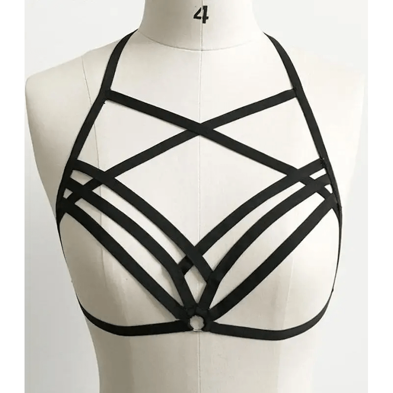 Elegant Diamond Shaped Chest Harness with Gothic Romantic Flair - Cosparty