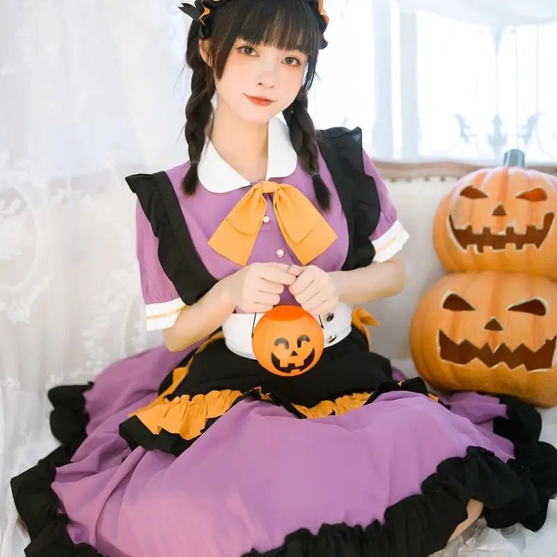 Elegant Halloween Themed Pastel Goth Lolita Dress for Kawaii Babes - Cosparty