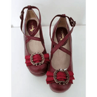 Elegant Lolita Block - Heeled Shoes with Bow Embellishments - Cosparty