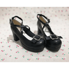 Elegant Lolita Block - Heeled Shoes with Bow Embellishments - Cosparty