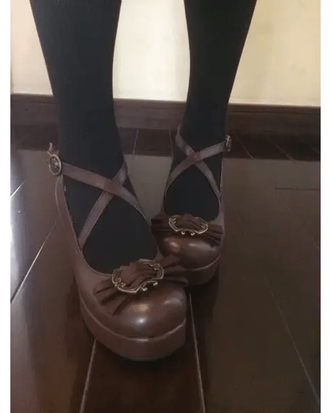 Elegant Lolita Block - Heeled Shoes with Bow Embellishments - Cosparty