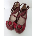 Elegant Lolita Block - Heeled Shoes with Bow Embellishments - Cosparty