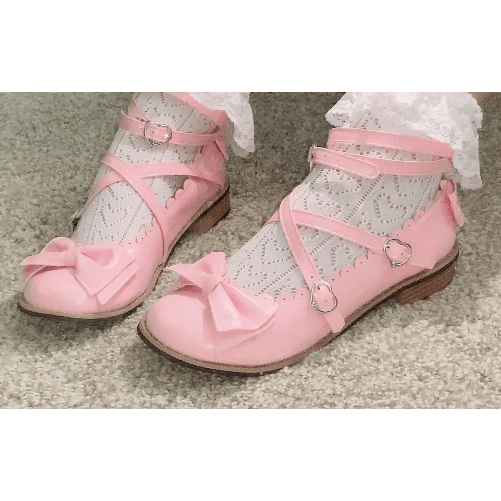 Elegant Lolita Shoes with Comfy Low Heel and Secure Buckle - Cosparty