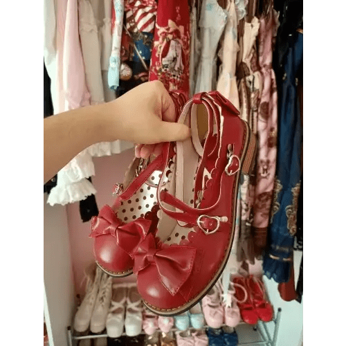 Elegant Lolita Shoes with Comfy Low Heel and Secure Buckle - Cosparty