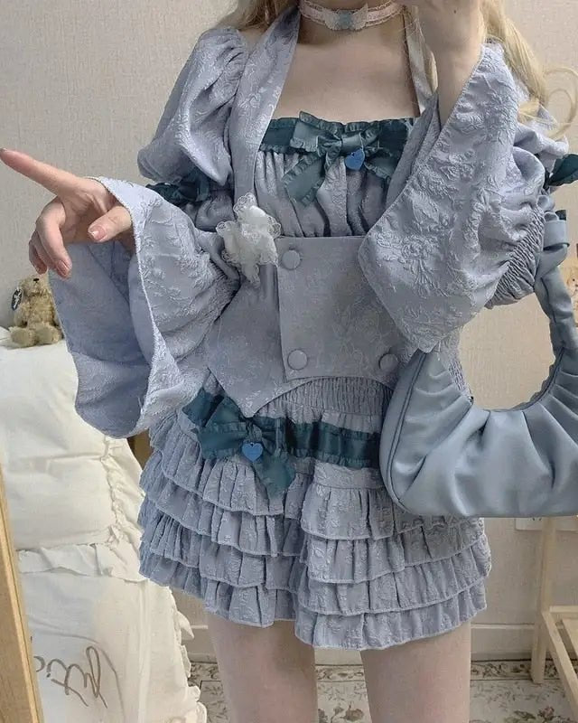 Enchanting Lace Cake Skirt in Classic Color Palette for a Dreamy Look - Cosparty