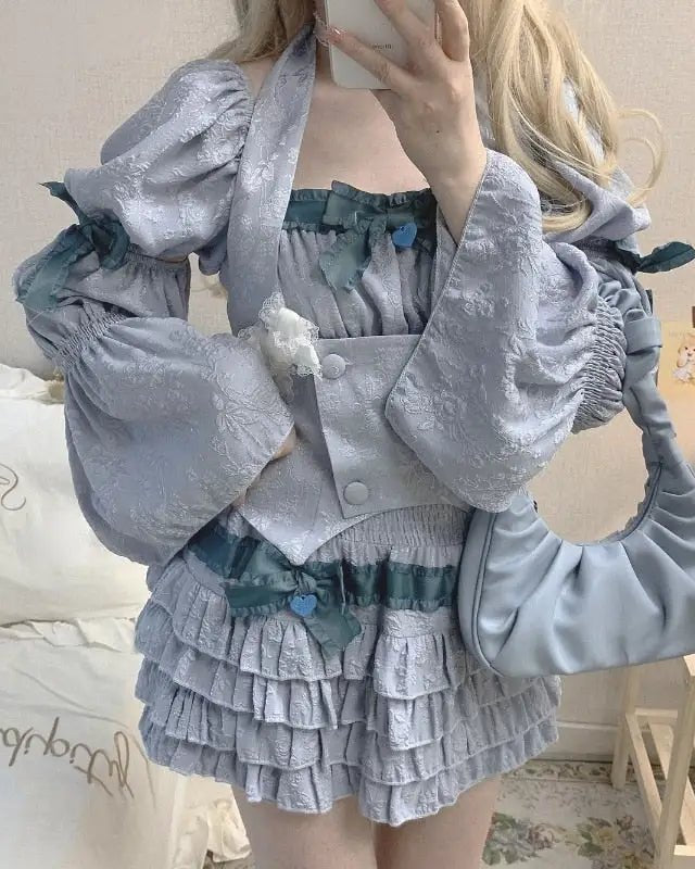 Enchanting Lace Cake Skirt in Classic Color Palette for a Dreamy Look - Cosparty