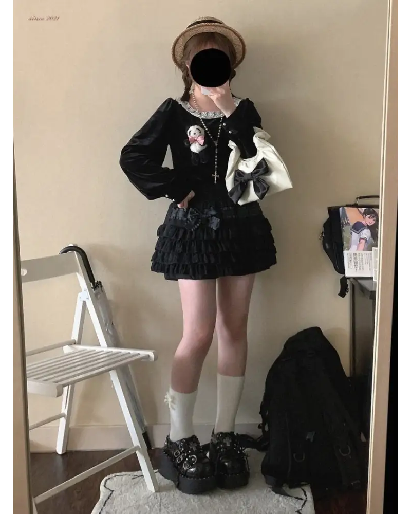 Enchanting Lace Cake Skirt in Classic Color Palette for a Dreamy Look - skirt