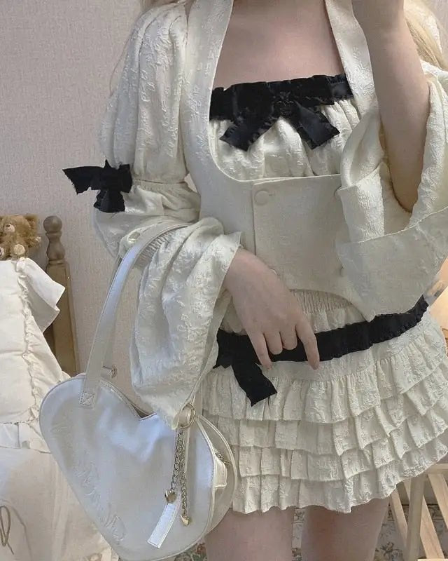 Enchanting Lace Cake Skirt in Classic Color Palette for a Dreamy Look - Cosparty