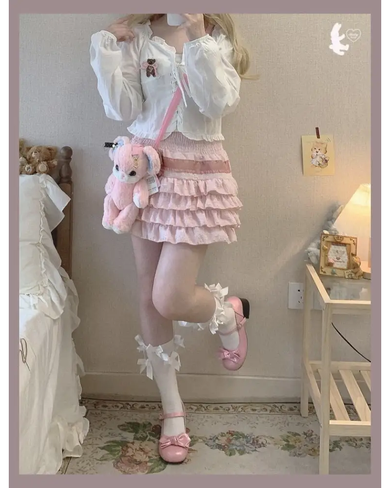 Enchanting Lace Cake Skirt in Classic Color Palette for a Dreamy Look - skirt