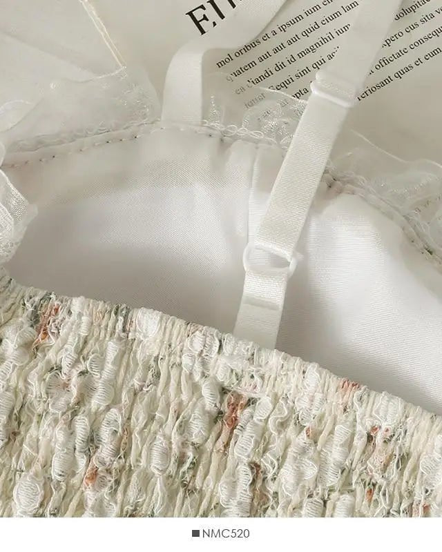 Ethereal Floral Camisole Inspired by Vintage French Film Elegance - Cosparty