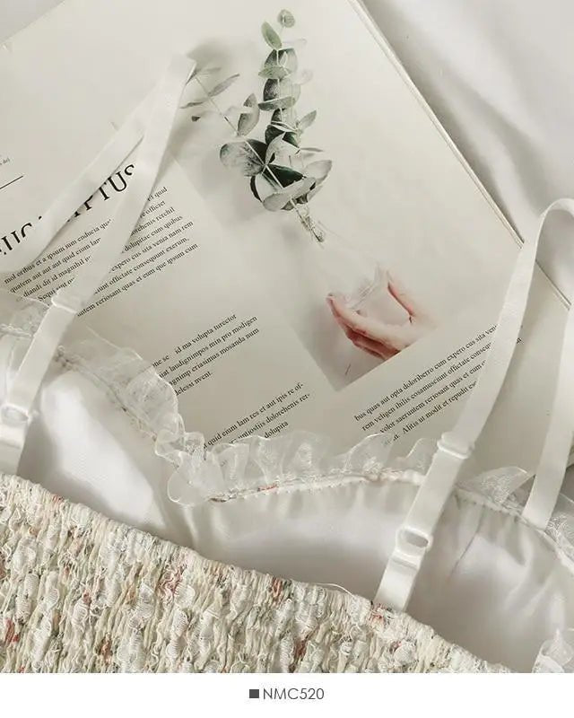 Ethereal Floral Camisole Inspired by Vintage French Film Elegance - Cosparty