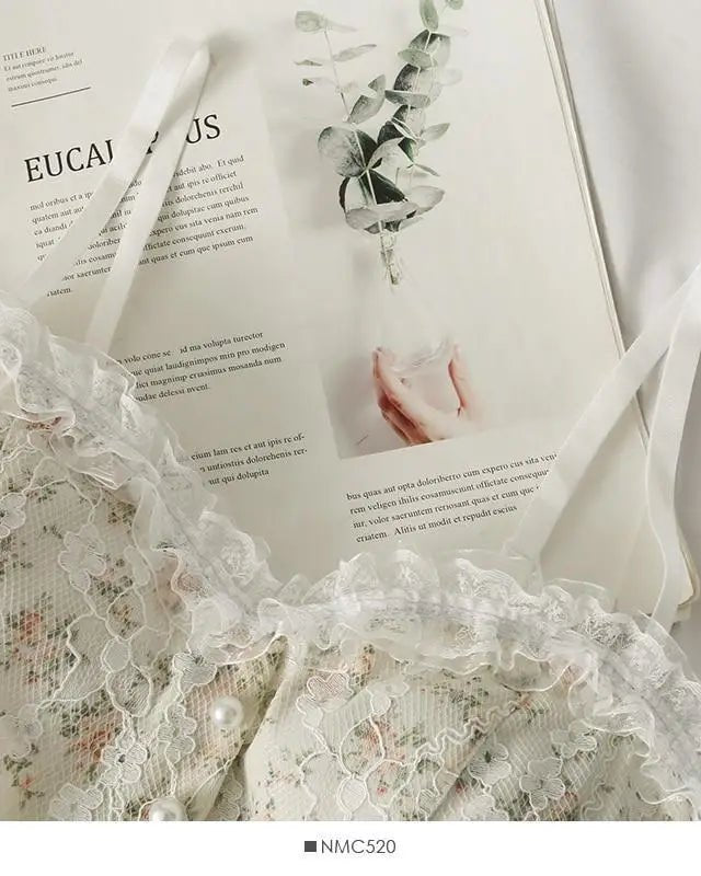 Ethereal Floral Camisole Inspired by Vintage French Film Elegance - Cosparty
