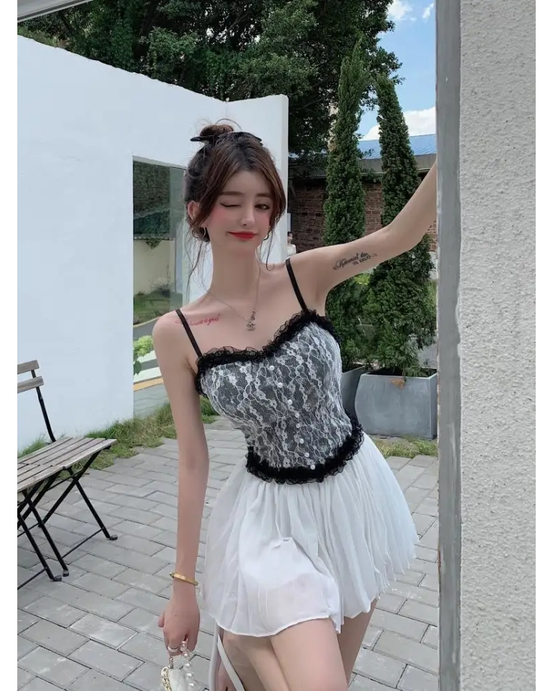 Ethereal Floral Camisole Inspired by Vintage French Film Elegance - shirt