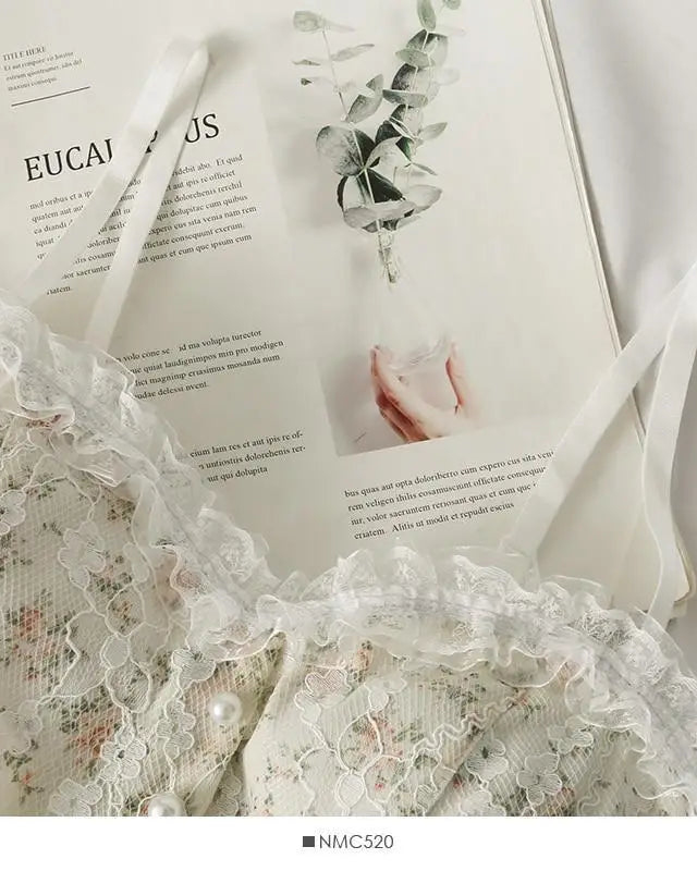 Ethereal Floral Camisole Inspired by Vintage French Film Elegance - shirt