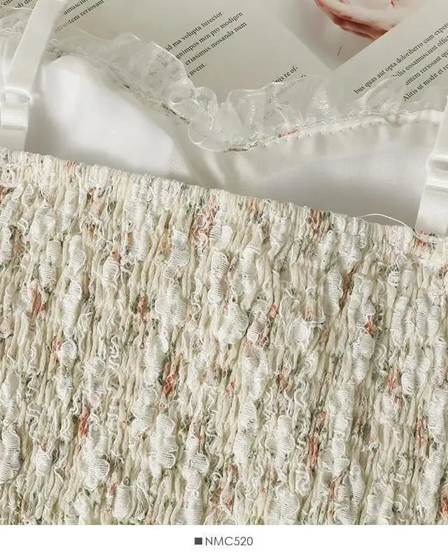 Ethereal Floral Camisole Inspired by Vintage French Film Elegance - shirt