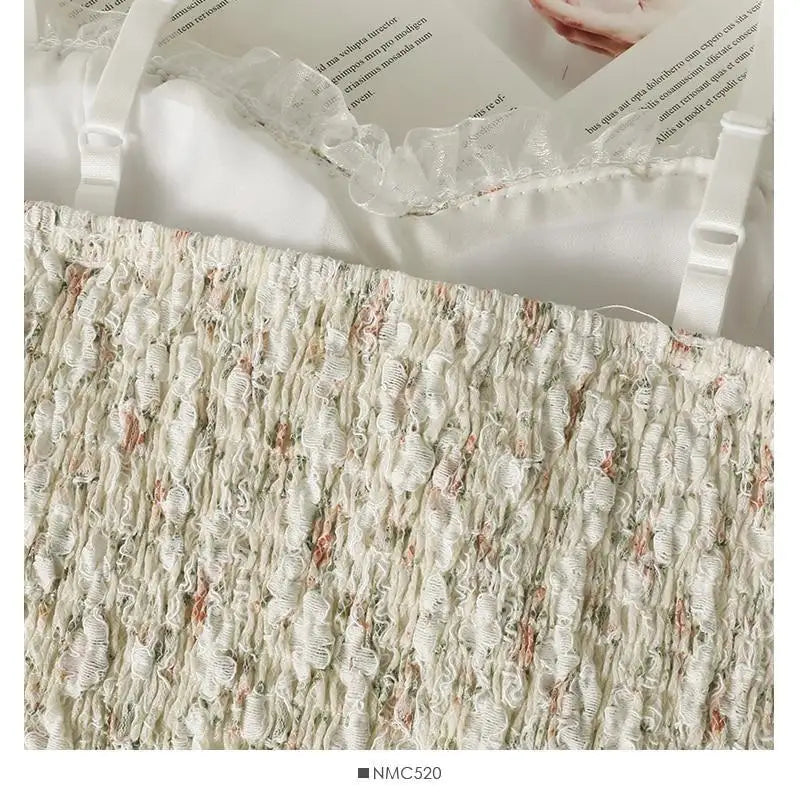 Ethereal Floral Camisole Inspired by Vintage French Film Elegance - shirt