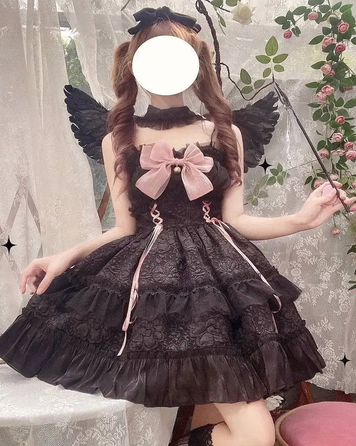 Ethereal Princess Lace Dress with Ruffles and Bows - dress