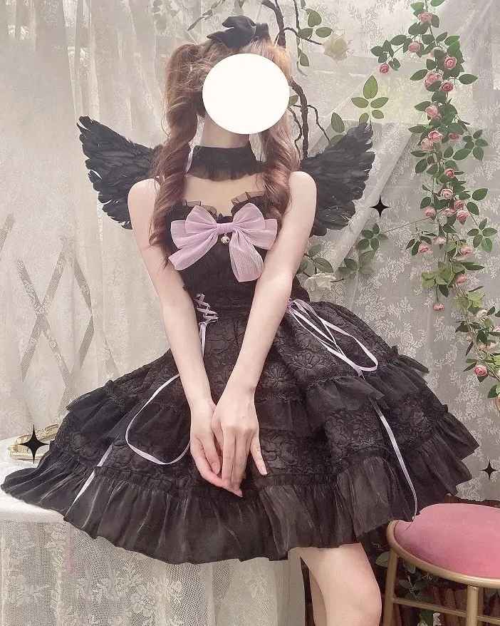 Angel Assembly Lolita Dress - Black Purple / S - dress