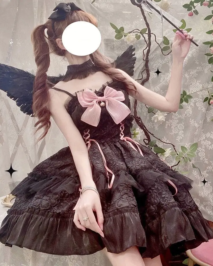Angel Assembly Lolita Dress - Black Pink / S - dress